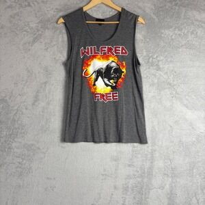Wilfred Free Aritzia Gray Panther Fire Graphic Muscle Tank Top Womens Small